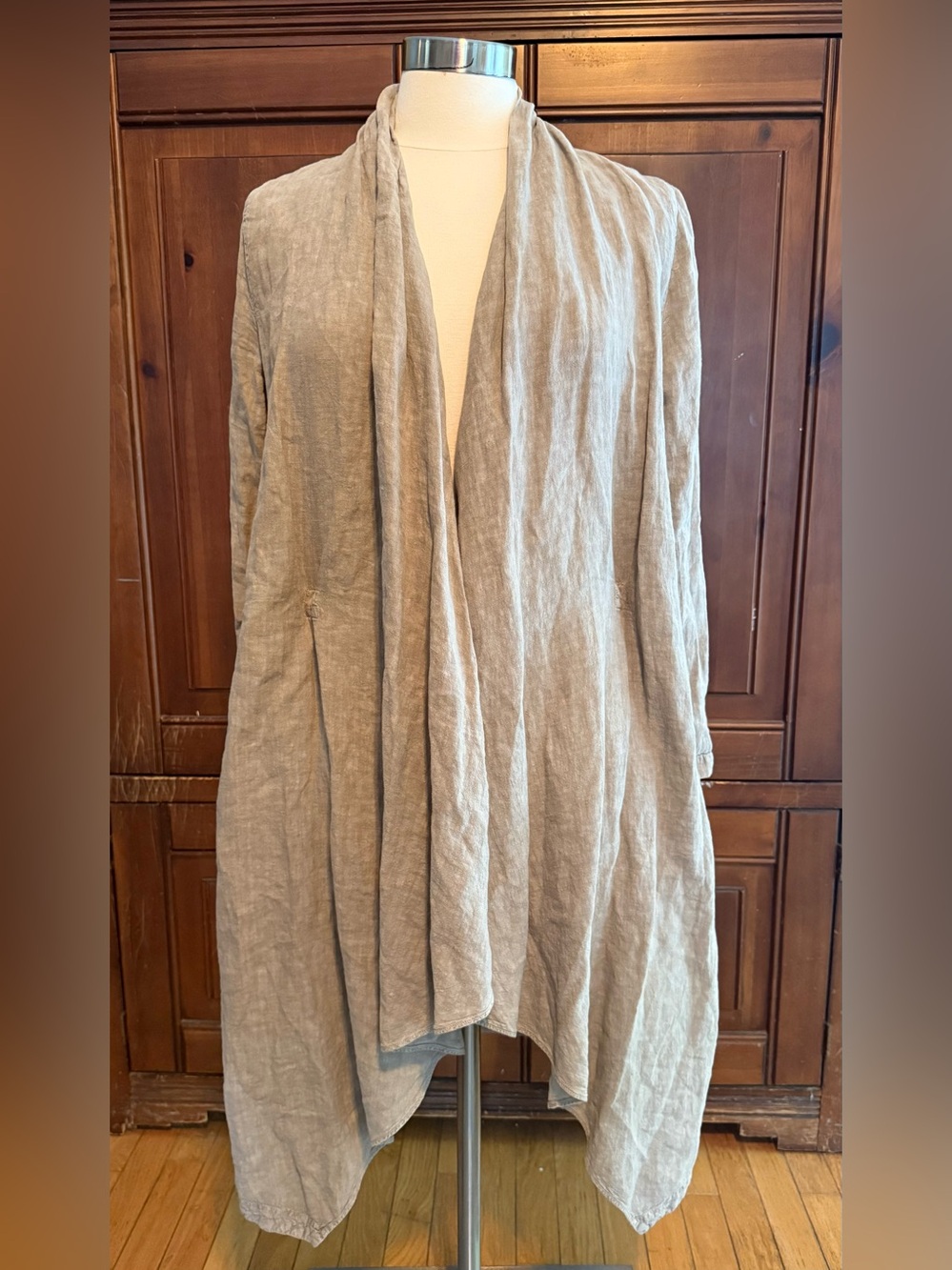 Elemente Clemente Light Taupe Linen Drape Cardigan
